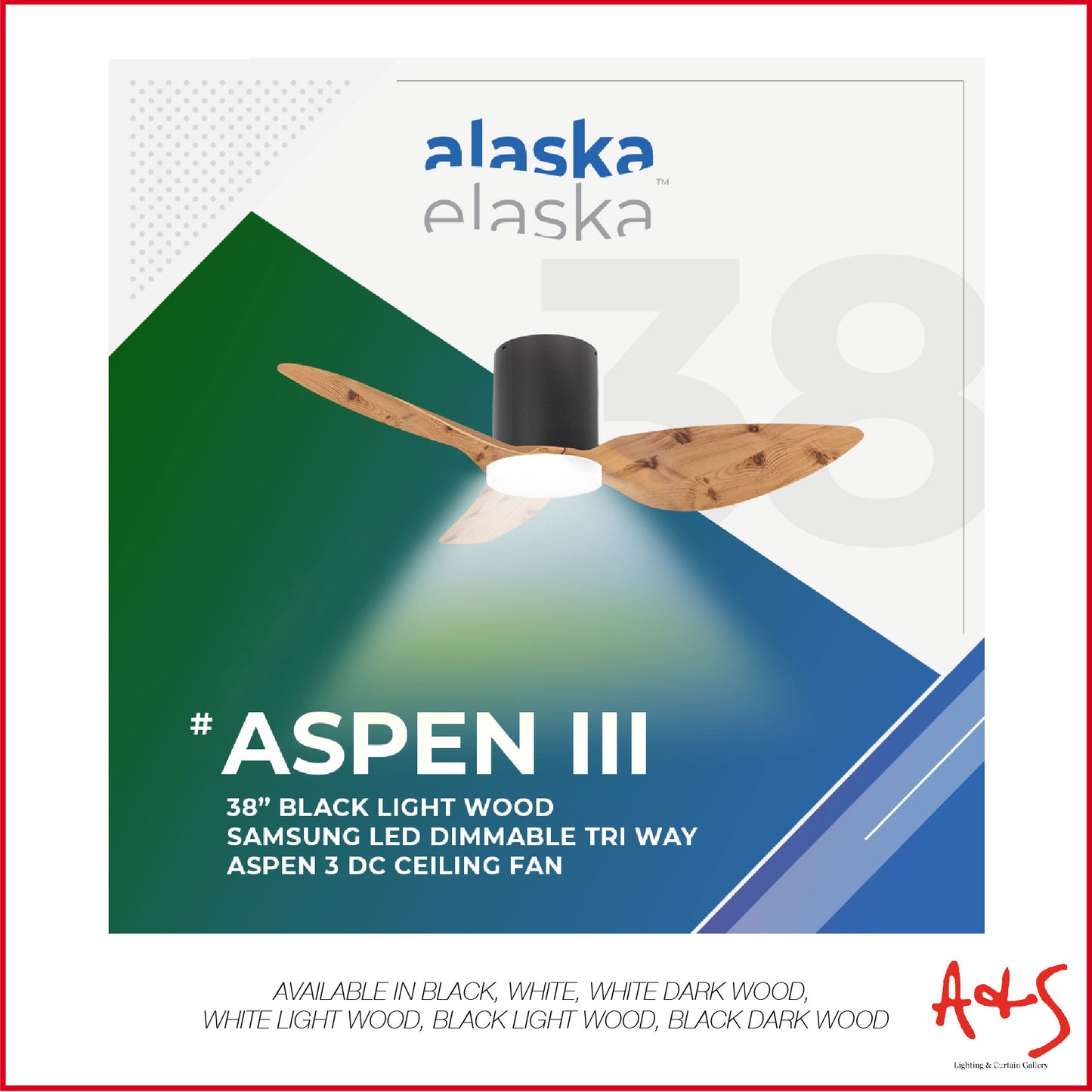 Alaska ASPEN III 38"/50" DC Ceiling Fan