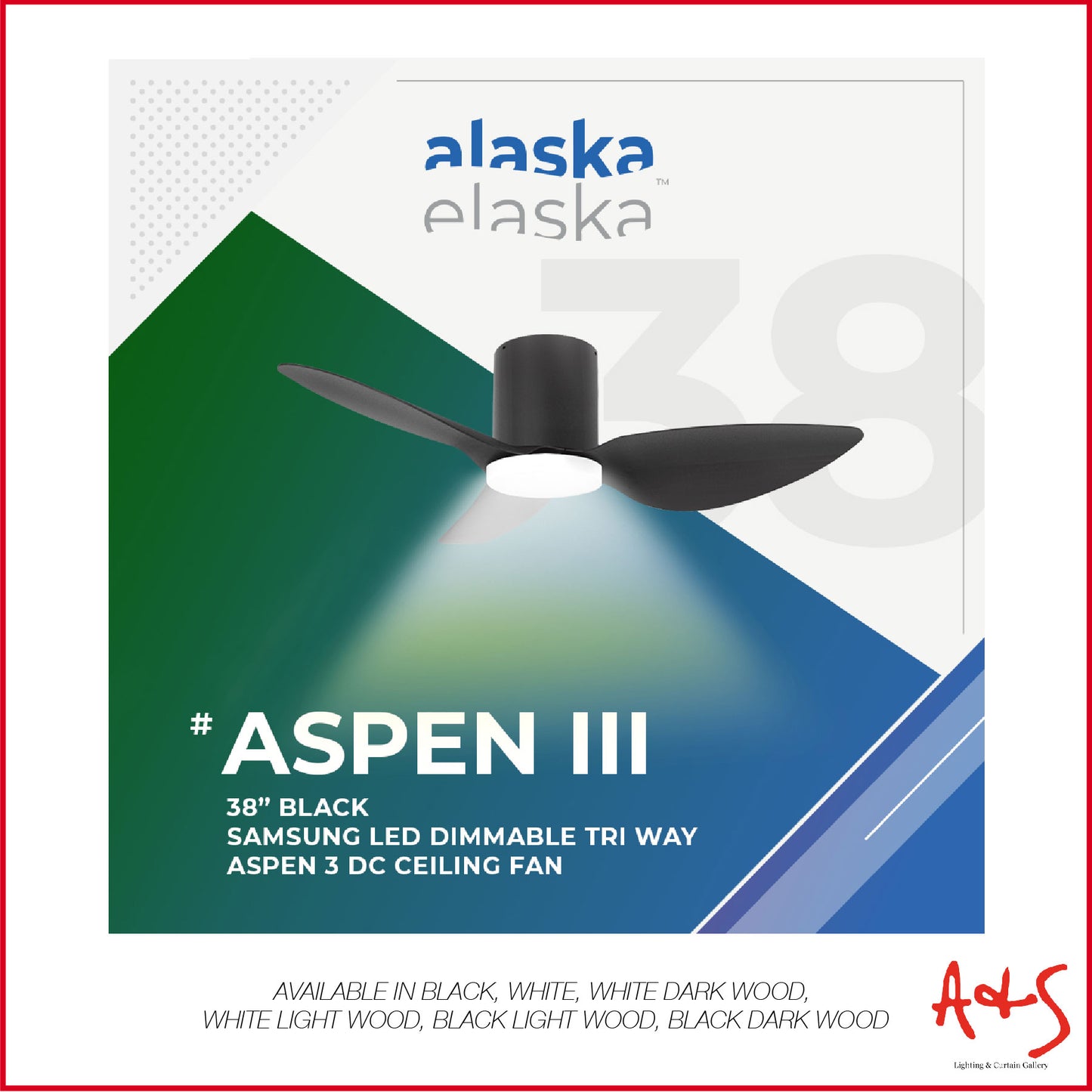 Alaska ASPEN III 38"/50" DC Ceiling Fan