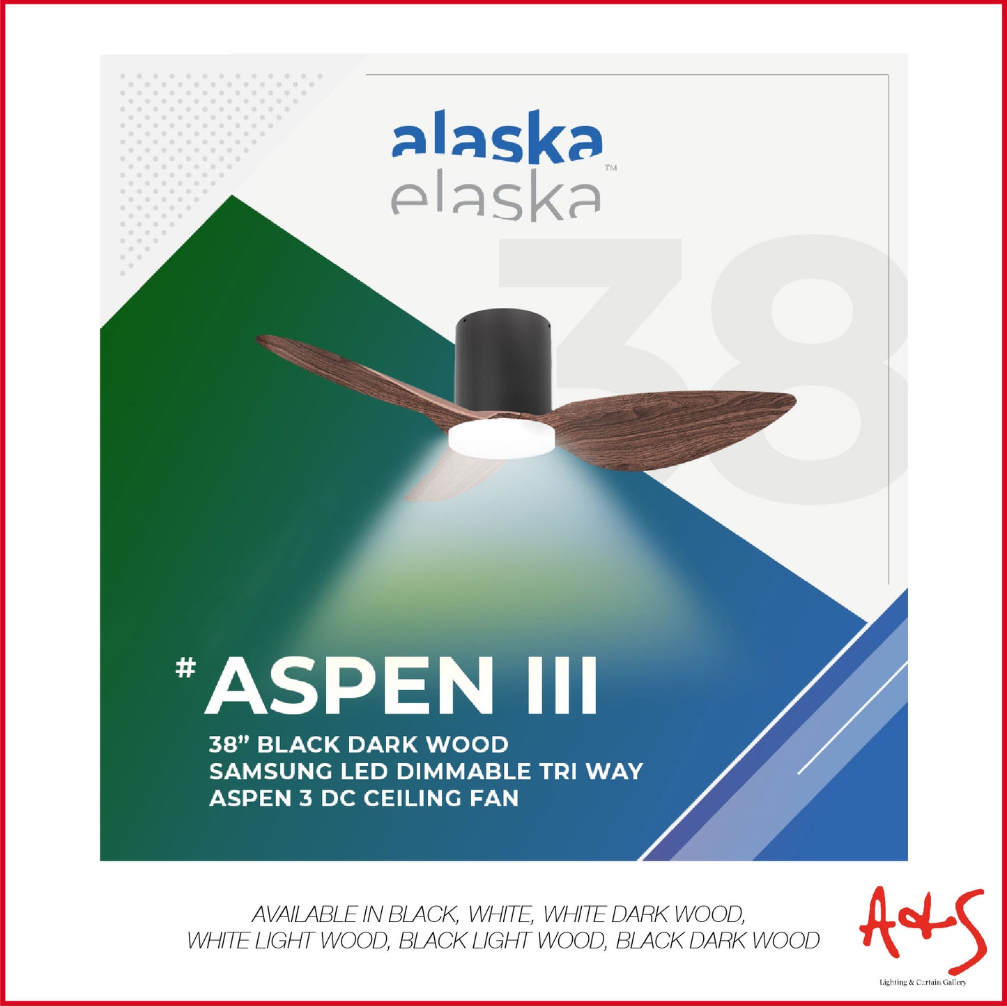 Alaska ASPEN III 38"/50" DC Ceiling Fan