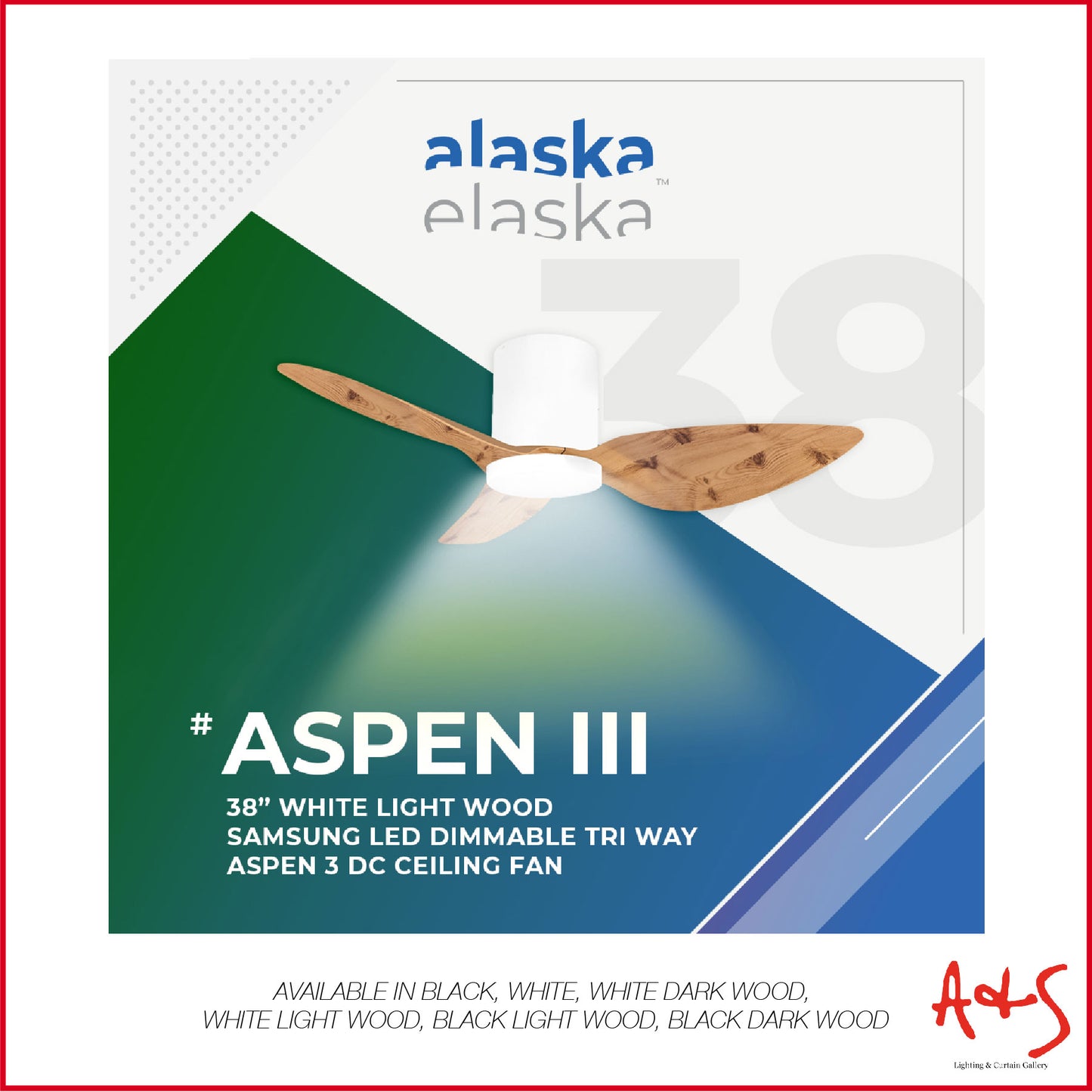 Alaska ASPEN III 38"/50" DC Ceiling Fan