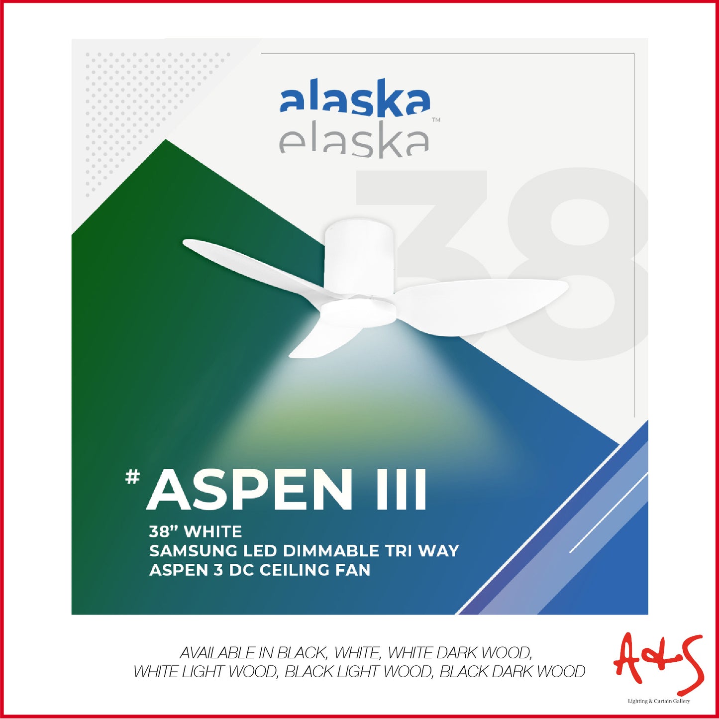 Alaska ASPEN III 38"/50" DC Ceiling Fan