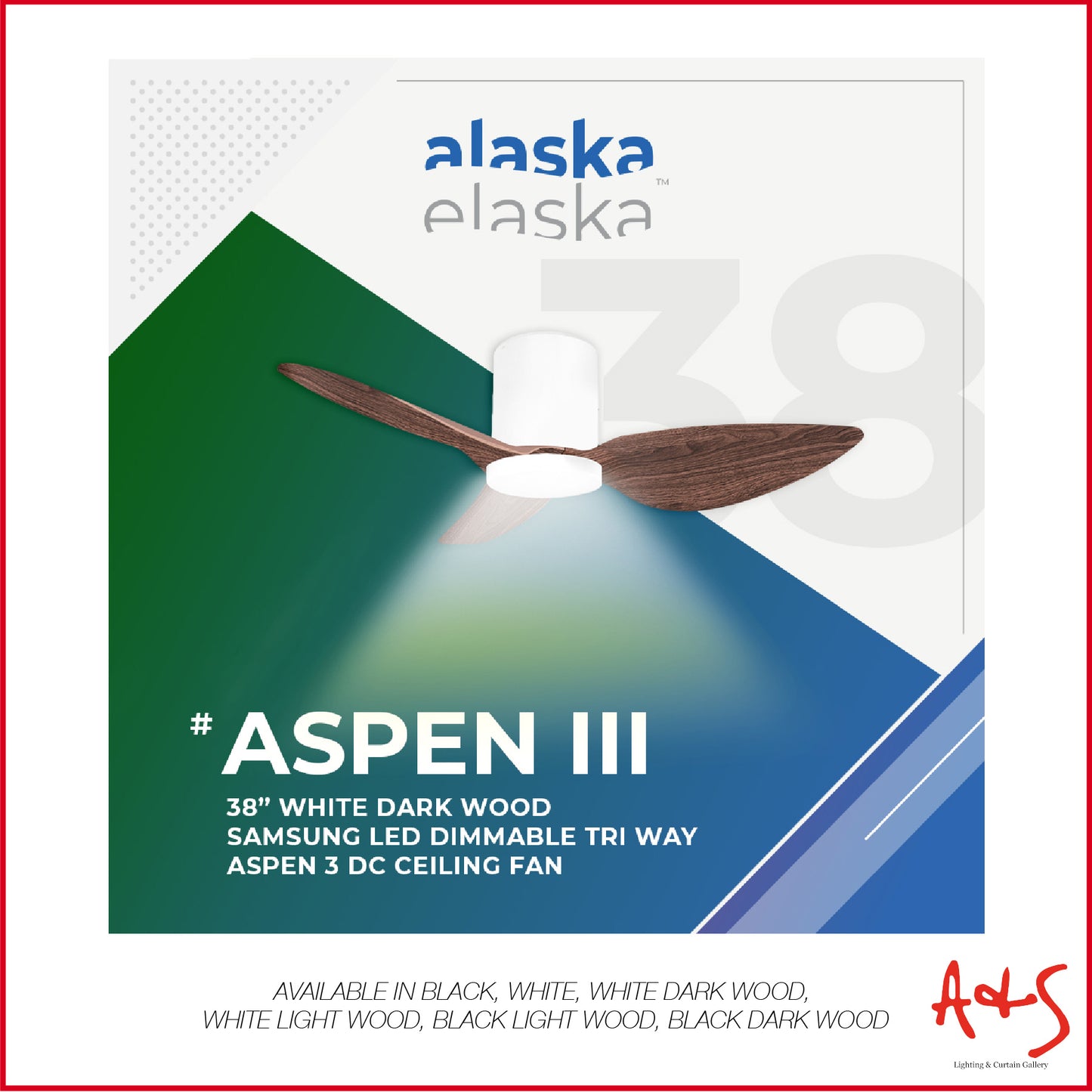 Alaska ASPEN III 38"/50" DC Ceiling Fan