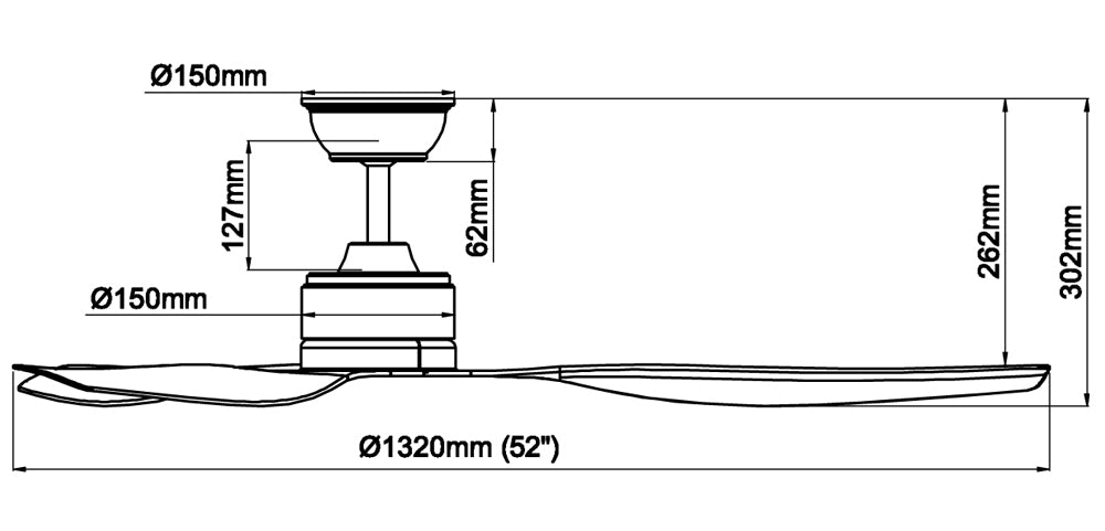 Acorn 40" Ceiling Fan DC-159 40"/52"