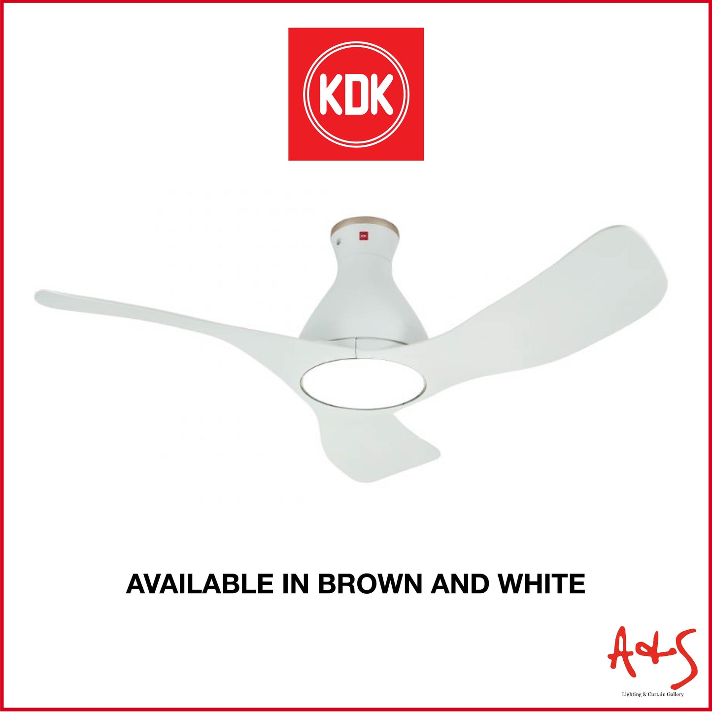 KDK 48" DC Ceiling Fan w/ Light w/ Remote E48GP