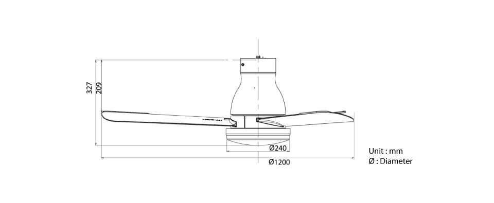 KDK 48" DC Ceiling Fan w/ Light w/ Remote U48FP