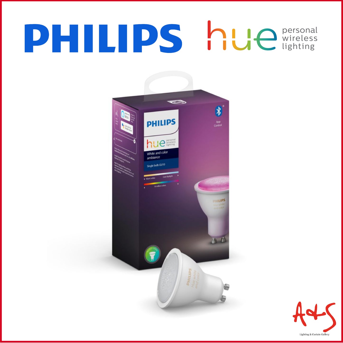 Philips HUE White and Colour 5.7W GU10 Bulb 16 Million Colour